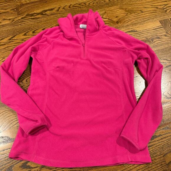 Columbia 1/4 zip hot pink fleece size medium - Picture 1 of 4